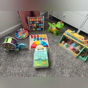 Colorful Kids Learning Toy Set - Green Crocodile, Multicolor Puzzle